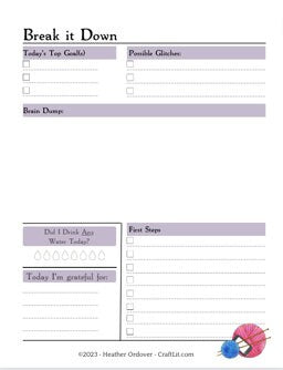 ADHD Planner and Neurodivergent organizational digital download, ADHD-friendly BuJo